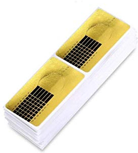 100 pièces Chablon Papier pour Gel Nails Art, Autocollants Modèles pour Ongle Gel Construction, Auto-Adhésif Ongles Forme ou Resin