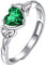 Suplight Damen 925er Silber Herz Ring mit synthetischem Smaragd Geburtsstein von Mai grüne Zirkonia Solitärring Verstellbarer Ring Accessoire Schmuck für Hochzeit Geburtstag