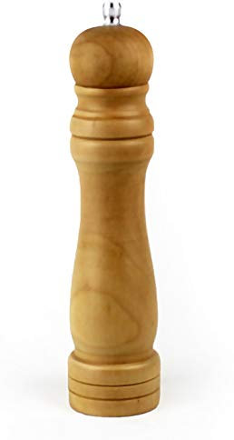 Molinillo de Pimienta, Pimientero de Madera Clara Trituradora de Especies Manual para Cocina (205mm)