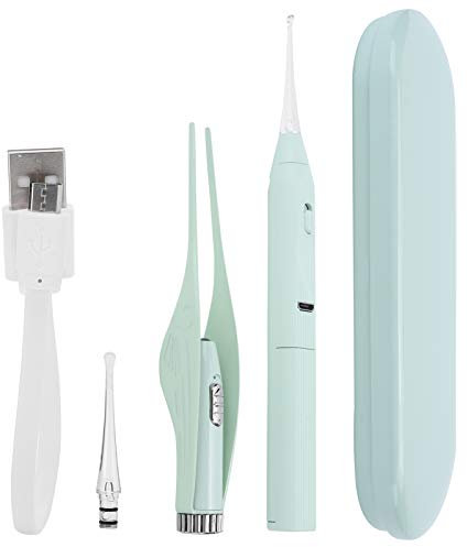 Curette Oreille Kit Earpick with Flashinglight, Éliminateur de cérumen Lumière LED pince à épilerpour enlever le cérumen Pour enfants adultes et personnes âgées avec Boîte de Rangement