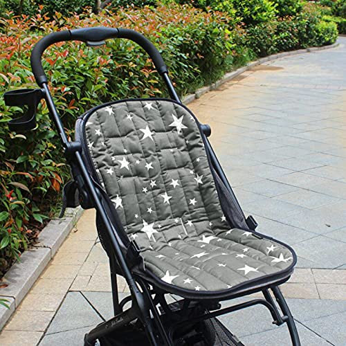 Kinderwagen Sitzauflage Universal Sitzeinlage Baumwolle Atmungsaktiv Kinderwagenauflage Sternen Muster Kinderwageneinlage Waschbar Schonbezug gepolstert Auflage Matte für Buggy Kindersitz Babyschale