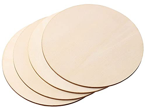 Disques en Bois, 20 Pièces Disques en Bois Ronds, pour Décoration, Sous Verres, Artisanat, Peinture, Bricolage, Diamètre 10 cm