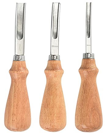 EXCEART 3-Teiliges Lederwerkzeug-Set FüR DIY-Lederhandwerk, Kantenformer, Rand-Creaser, SchäLen- Und Schneidwerkzeug, Leicht Tragbar Und Langlebig FüR Lederpolieren Und Bastelarbeiten