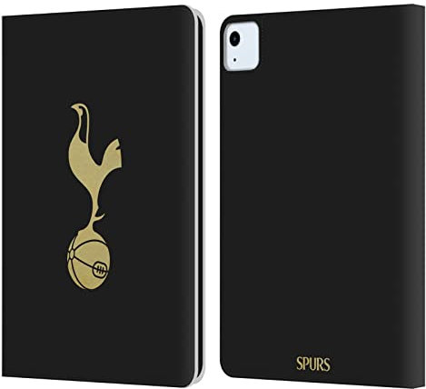 Head Case Designs Licenza Ufficiale Tottenham Hotspur F.C. Nero e Oro Badge Custodia Cover in Pelle a Portagoglio Compatibile con Apple iPad Air 2020/2022
