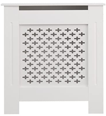 AVC Designs Small Medium Large MDF White Grey Unfinished Pattern Radiator Cover (Small White)