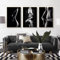 GEMMII Schwarz-weißer sexy nackter Frauenkörper-Poster Große Leinwand Bild Bilderdruck auf Leinwand, Wandkunst, Schlafzimmer, Heimdekoration, HD-Drucke, 80 x 120 cm x 3, rahmenlos