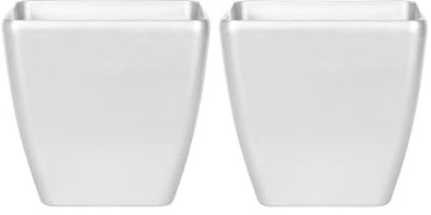 Conjunto de 2 macetas plateadas 50 x 50 cm arcilla fibra interior exterior Astras