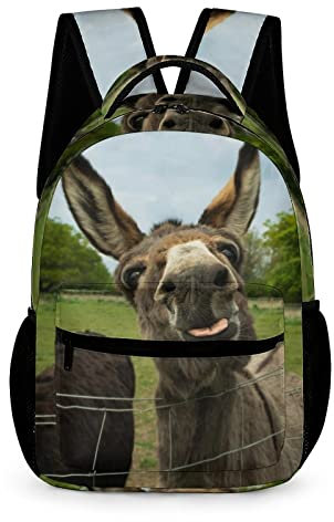 Niapessel Kinder-Rucksack für die Schule, braunes pelziges Esel-Muster, Studenten, Büchertaschen, Schultaschen, Mädchen und Jungen, Brauner pelziger Esel, Einheitsgröße, Classic