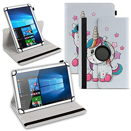 Tablet Schutzhülle kompatibel mit Doogee U10 / U10 Pro / U11 / U9 aus Kunstleder Hülle Tasche Standfunktion 360° Drehbar Schutz Cover Case, Farben:Motiv 14