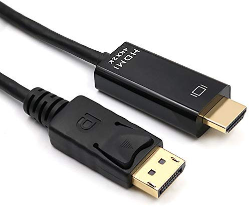 VMOJO 1.8m DisplayPort to HDMI Cable, High Speed incl. Audio Transmission | Ultra HD 4K | Compatible with Apple/PC/Desktop/Laptop/Monitor