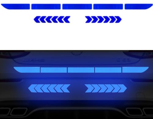 Pegatinas De Seguridad Reflectantes Impermeables - 5 Unidades Con 12 Flechas, Para Coche, Nocturnas (Azul Fluorescente)