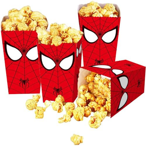 Popcorn Boxen,Popcorn Tüten Pappe 12 Stück Popcorn Candy Boxen Behälter für Party Snacks, Süßigkeiten, Popcorn und Geschenke,Superheld