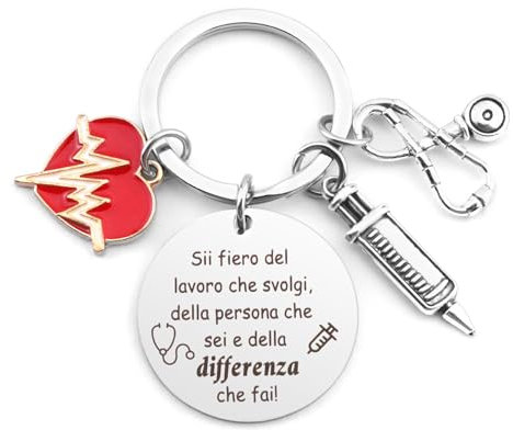 Portachiavi Infermiera,Regalo Infermiera Accessori Infermiera,Idee Regalo Infermieri Regali Infermiera Divertenti,Regali per Laurea Natale Infermieristica,Portachiavi Infermiere Personalizzato