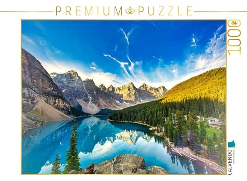 CALVENDO Puzzle Der See liegt im Valley of the Ten Peaks, in einem Tal auf Einer Höhe von 1.884 m über dem Meeresspiegel. | 1000 Teile Lege-Größe 64 x 48 cm Foto-Puzzle für glückliche Stunden