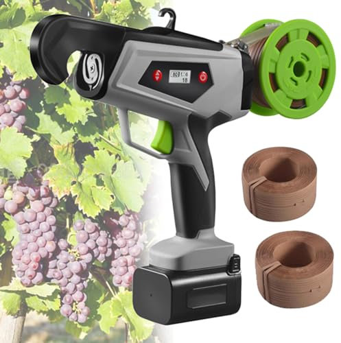 Quixnova Machine électrique à Attacher Les Plantes, Outil de Ruban de Vigne sans Fil pour Raisins, tomates et légumes vignes, Machine à Attacher Les Fils commerciaux entièrement Automatique