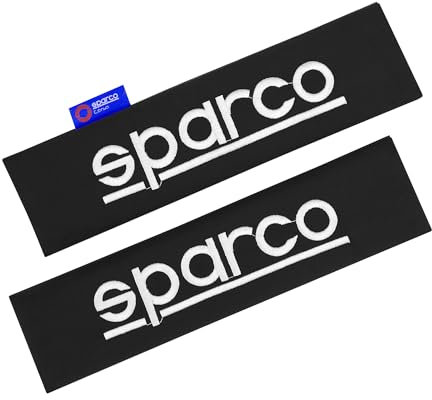 SPARCO Gurtschoner Gurtpolster Sicherheitsgurt Gurtschutz Autogurt Schwarz 2x