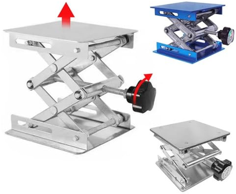 Lift Table 4'x4' Lab Plate Jack Scissor Stand Platform Router Workbench Table Woodworking Lift Laboratory Carpentry Tools (Color : Stainless Steel)