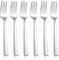 Herogo Fork Set of 6, Stainless Steel Dinner Fork Set, Table Fork with Polished Square Handle, Ideal for Home, Hotel, Restaurant, Durable & Dishwasher Safe, Metal Silver (20 cm)