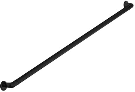 Meranti Aluminium-Handlauf für Treppen – ADA-konforme Wandrückführungen – 90 cm Handläufe für Innentreppen – Metall-Handlauf, pulverbeschichtet für den Außenbereich, DIY-Handlauf-Set (91 cm, schwarz