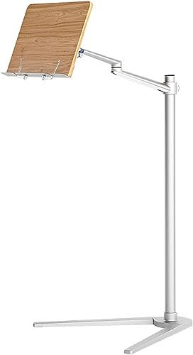 Étagère de Lecture sur Pied, Support de Base lesté en Forme de V avec Bras en Aluminium Rotatif à 360 degrés, Support de Livre de Recettes pour Cuisine