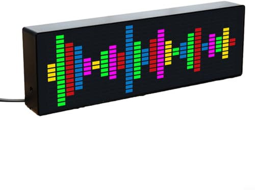 Jayruit LED-Musikspektrumuhr, sprachaktiviertes Rhythmuslicht, 12 Modi, USB-Stromversorgung, 7 Farbmodi, 84 Effekte