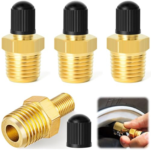 XSHAO® 4 Pezzi 1/4 NPT Valvola Del Serbatoio, Valvole di Riempimento del Serbatoio dell'Aria del Compressore d'Aria Ottone Aria Riempimento Valvole Schrader per Auto, Moto, Camion
