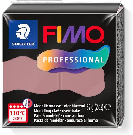 STAEDTLER FIMO Professional 8040 - Pasta per modellare il forno, appositamente progettata per professionisti e artisti, colore rosa antico, 8040-20