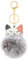 Lilinzhi Joli porte-clés en alliage avec pompon en forme de chat - Décoration de sac, gris, taille unique
