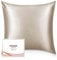 Adubor Seidenkissenbezug 80x80cm für Haar und Haut, mit verstecktem Reißverschluss, beide Seiten (Beige, 1 Stück)