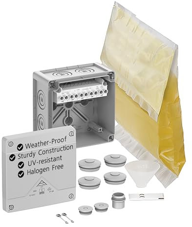 SPELSBERG Abox Pro XT-6² - IP68 Junction Box with Cast Resin & Cable Connectors Accessories - Electrical Enclosure with Raised & Screw Terminals - Rated 690V for Industrial & Outdoor