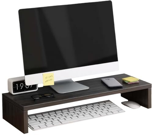 Rialzo per monitor, 15,75 x 7,09 x 2,36 pollici, supporto per monitor per computer a 1 livello, salvaspazio con contenitore, ripiano antiscivolo per casa e ufficio
