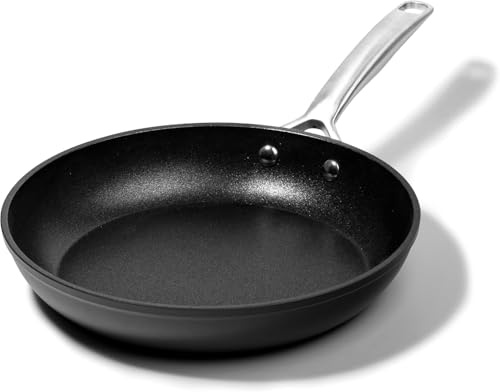 Granitetsone - Sartenes antiadherentes de 8 pulgadas, sartén antiadherente anodizada dura para cocinar, sartén antiadherente, sartén antiadherente, sartén de inducción, apto para horno y lavavajillas,