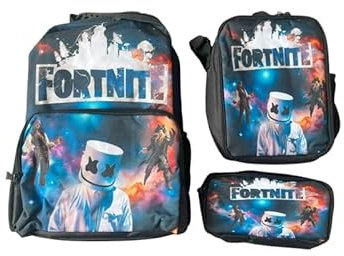 Fayet Bedruckter Schulrucksack, Unisex, Laptop-Rucksack für Kinder/Studenten/Erwachsene (16 Zoll, DJ Marshmello, Fort-nite), DJ Marshmello, 41 cm
