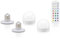 Auraglow Rechargeable Wireless LED Light Bulb with Remote – Battery-Powered, Dimmable, Colour-Changing, Wall & Ceiling Mounted or E27/B22/E14 Adaptor (2, E27 Light Source with Remote)