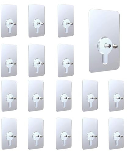 LTSVBO 20 Stück Klebe Schrauben für Wandbefestigung, Klebeschrauben, 14mm Schraubstangen (5x8 cm), bohrfreie Montage für Fliesen, Glas glatte Oberflächen