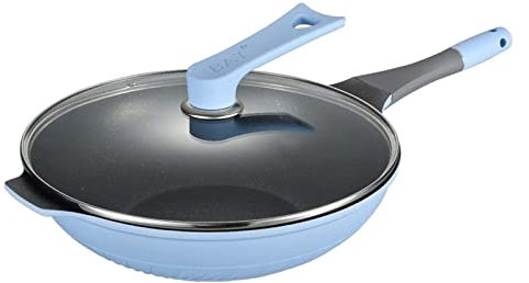CHCWR Wok-Kocher Nicht-Stick-Bratpfanne Maifan Stone Pot Wok Pan Frying Pan 32cm Induktion Kocher Gas universelles Sehvermögen
