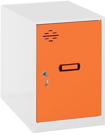 PROREGAL Schließfachwürfel AMEGO | HxBxT 47,5x40x50cm | Ohne Standfüße | Orange-Weiß | Spind Schließfach Garderobe