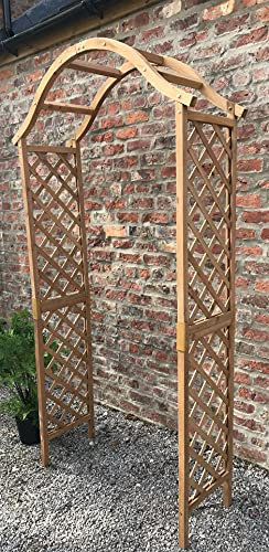 RUDDINGS WOOD Wooden Garden Tan Arch - Wood Arbour Pergola Plant Support