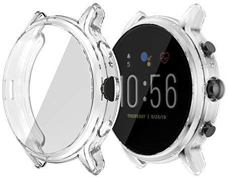 LvBu Schutzhülle Kompatibel mit Fossil Gen 5 Julianna HR, Flexibles TPU Vollschutz mit Displayschutzfolie Kratzfest Displayschutz Schutz Hülle Für Fossil Julianna Hr (Transparent)