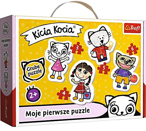Trefl, Puzzle, Die fröhliche Mieze, von 3 bis 6 Teilen, 4 Sets, Baby Classic, für Kinder ab 2 Jahren, 36088