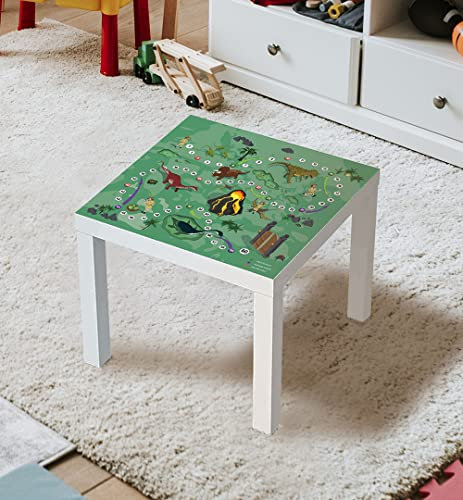 MyMaxxi | selbstklebende Tischfolie blasenfrei verkleben Monster Dinosaurier Spielfolie kompatibel mit IKEA Lacktisch 50 x 50cm Aufkleber Sticker Kinderzimmer Spieltisch Brettspiele