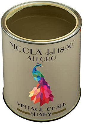 Pintura vintage Chalk Shabby a base de agua, para interiores y exteriores, aspecto mate, fabricada en Italia, color verde laurel - Talla 2,5 lt