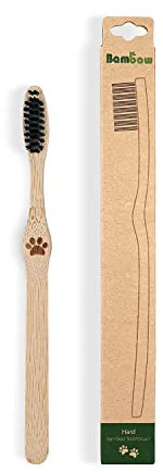 Bambaw - Spazzolino da denti in bambù - Setole dure - In custodia - 1 pezzo