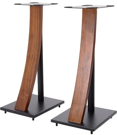 EXIMUS Universal-Lautsprecher-Bodenständer mit Fester Höhe, mit Echtholz, Espresso, Serie 290, 1 Paar