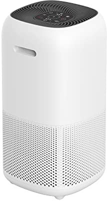 Amazon Basics - Luftreiniger, CADR 400m³/h, deckt 48 m² Raum ab, mit True HEPA Filter, EU-Stecker, Weiß