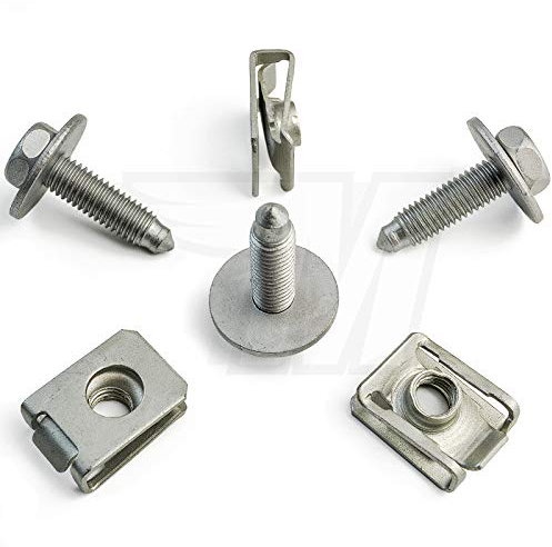 10x Set Metall Halteklammer + M8 Schraube für Motor-, Unterbodenschutz