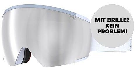 ATOMIC REDSTER HD Skibrille - Light Grey - Skibrillen mit kontrastreichen Farben - Hochwertig verspiegelte Snowboardbrille - Brille mit Live Fit Rahmen - Skibrille für Brillenträger