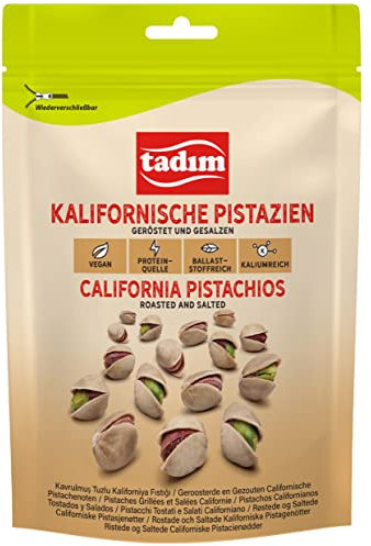 TADIM Kalifornische Pistazien | Geröstet und gesalzen | 10 Packungen in einem Karton (10 x 150 g)