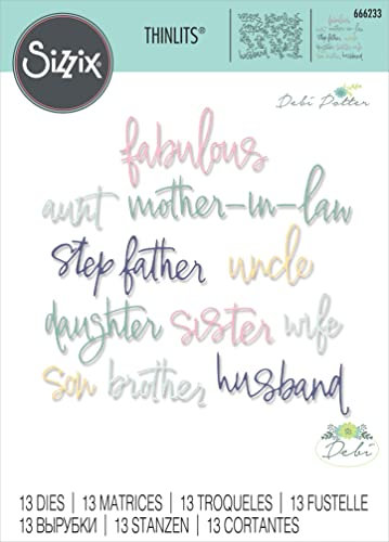 Sizzix Thinlits Die Set 13PK Fabulous Family Names by Debi Potter | Chapter 2 2023
