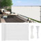 YUANZHI Balkon Sichtschutz Balkonabdeckung 110 x 450 cm Wetterfest UV-Schutz Blickdichte Balkon Abdeckung mit Ösen und Kabelbinder für Balkongeländer Garten, Weiß